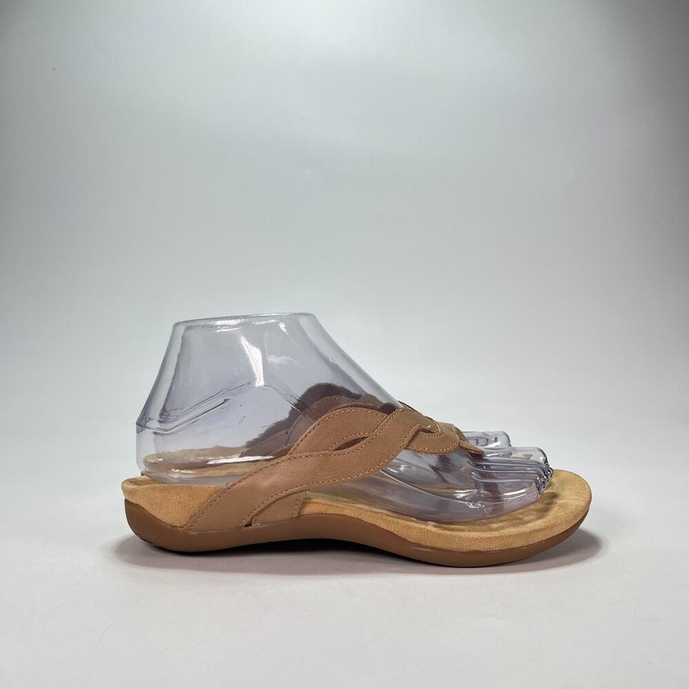 Rihero Tan Brown Casual Orthopedic Comfort Slip On Thong Sandals Women's Size 6